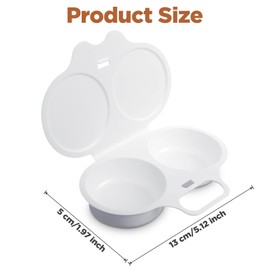 Guduling Egg Poacher Microwave,White Microwave Egg Poacher 2 Eggs,2 Cavity Nonstick Poached Eggs Maker With Lid,Microwaves Egg Cooker 2 Eggs,Kitchen Dining Specialty Cookware
