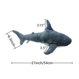 DODXIAOBEUL 21 Inch（54cm） BLAHAJ Throw Pillow Shark Stuffed Animal Soft Shark Plush Toy for Kids Women for Room Decoration