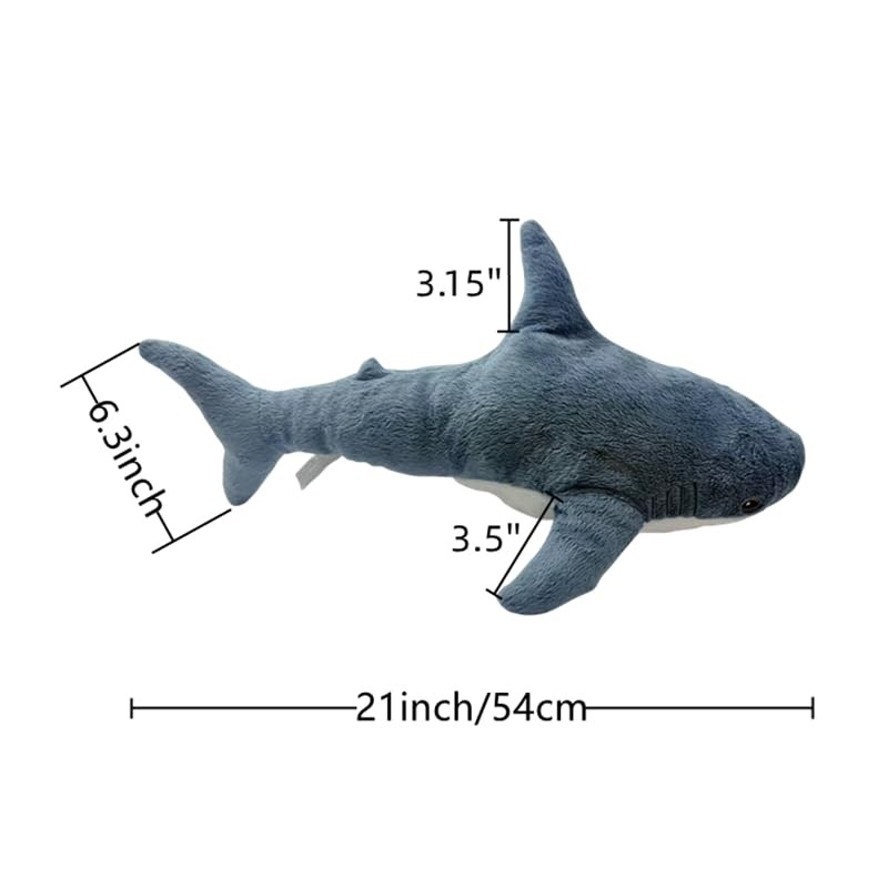 DODXIAOBEUL 21 Inch（54cm） BLAHAJ Throw Pillow Shark Stuffed Animal Soft