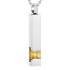 12 Birthstone Bar Cremation Necklace for Women Men Stainless Steel