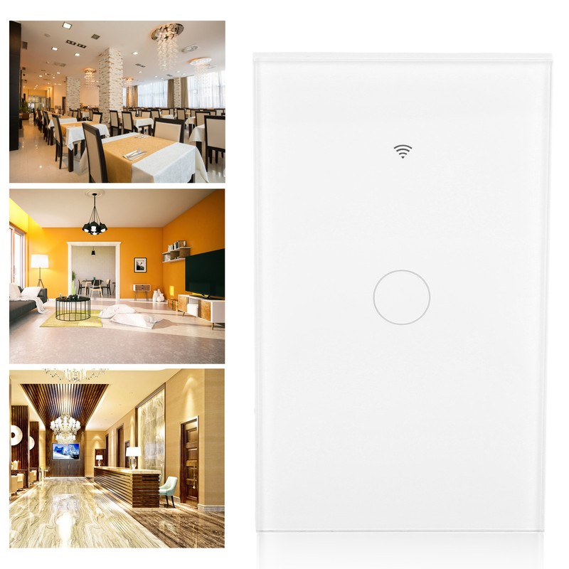 Intelligent WIFI Touch Switch Single Fire 1 Channel White AC