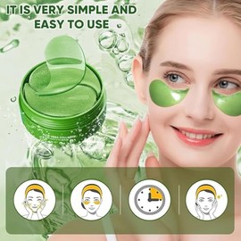 Parches de ojos Aloe Vera, Parches para las ojeras, Máscaras refrescantes de Aloe Vera para los ojos, Máscaras para las ojeras, Eliminador de bolsas de los ojo de Aloe Vera, 60Pcs