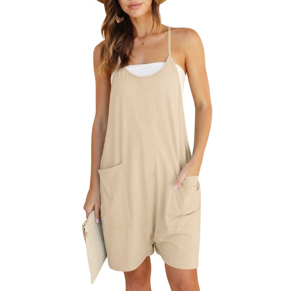 DEEP SELF Rompers for Women Casual V Neck Spaghetti Strap