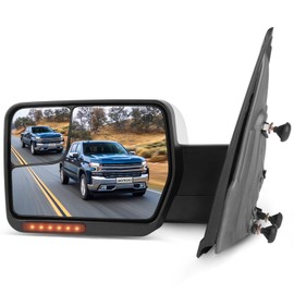 SCITOO Towing Mirror Compatible With 2004-2014 For Ford For F150 A PC(Left Side) With Power Adjusted Heated Turn Signal Puddle Light Chrome Housing
