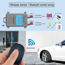 DC12V Wireless Remote Switch,Bluetooth Remote Control Switch DC12-76V,High Power Wireless Relay Switch,Intelligent Life Application Bluetooth Controller for Garage Doors,Lights,Pumps,Home Automation