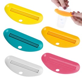 JEXOWIQ Pack of 5 Tube Squeezers, Bathroom Toothpaste Tube, Squeeze Dispenser Toothpaste Clips, Toothpaste Dispenser Tube Roller for Toothpaste, Hand Cream, Oil Paint