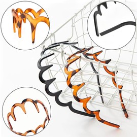 ZKGYUS Zigzag Hair Band Pack of 4 Shark Tooth Hair Comb Hair Band Wavy Plastic Headband Make Up Headband for Sports Fitness Daily for Women and Girls