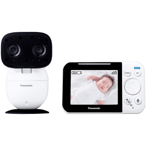 Panasonic KX-HC705-W Indoor Camera with Monitor, Smart @ Home, No Setup Required, Baby Monitor