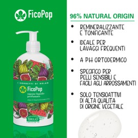 Helan I Sorbetti FicoPop - Sapone Liquido Mani Profumato Tonificante con Anguria e Fico, Sapone Mani Gel Detergente Naturale Delicato con Zuccheri Idratanti e Olio di Cocco per Pelli Sensibili, 500 ml