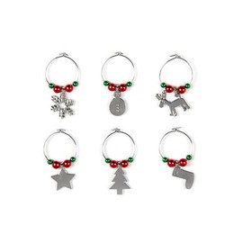 Excelsa For You Segna Calici Natalizi, Set di 6 Decorazioni per Bicchieri, Ciondoli con Soggetti Natalizi