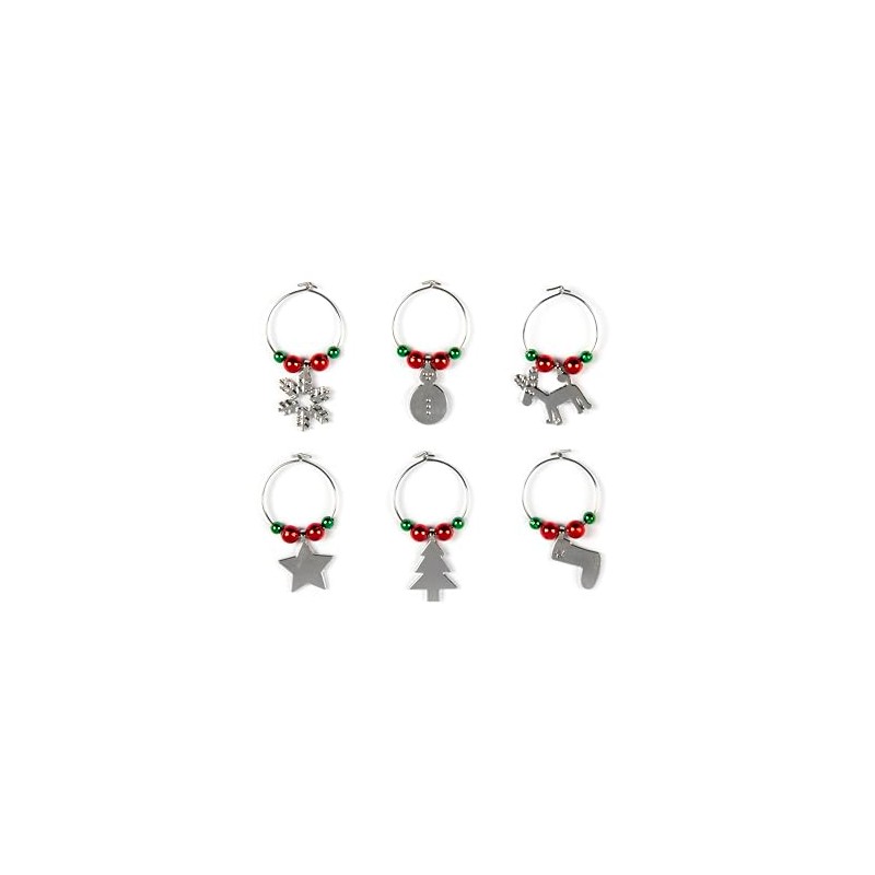 Excelsa For You Segna Calici Natalizi, Set di 6 Decorazioni
