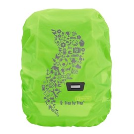Step by Step Rain/Safety Cover - Reflective - Fits All School Bags and Satchels - Protects from Rain and Dirt, neon green, Reflective