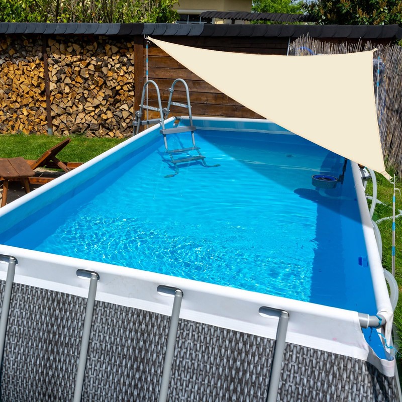 Vincreem Pool Canopy Sunshade with 6.2ft Adjustable Poles for 18