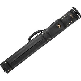 Elite ECP22 Prime Black Genuine Leather Oval 2x2 Pool/Billiard Cue Case
