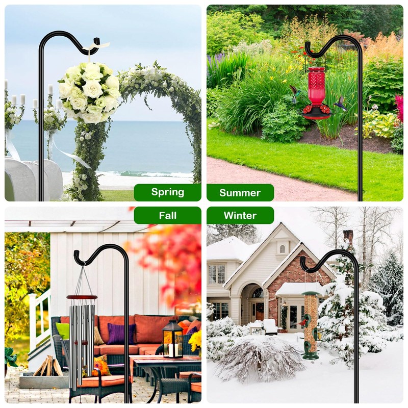 FEED GARDEN [Upgrade Version Adjustable Shepherds Hook Bird Feeder Pole