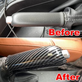 ruihe Carbon Fiber Color Parking Handbrake Hand Brake Handle Cover Trim Fit for Ford Ranger 2016 2017 2018 2019 2020 2021 2022 accessories