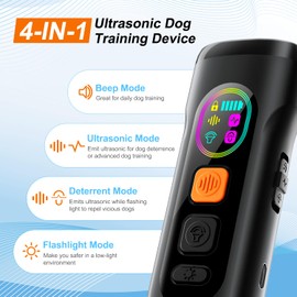 SEDULAN Dog Bark Deterrent Devices Anti Barking Device for Dogs Ultrasonic Bark Stopper Portable Dog Training Tool Indoor Outdoor Up to 50ft Correct Bad Behavior of Own or Neighbor's Dog (Black)