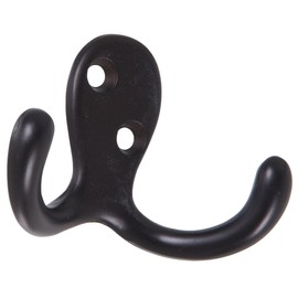 Hillman Hardware Essentials 852296 Double Clothes Hooks Oil Rubbed Bronze -2 Pack