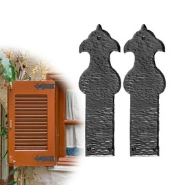 2 Pack 8.5" Black Faux Strap Hinges - Hand Forged Dummy Faux Hinge – Handmade Rustic Iron Hinges for Farmhouse Shutter, Carriage Doors, Barn Door, Castle Door, and Gates – The Sonora Series