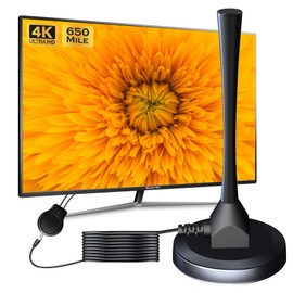 TV Antenna Indoor, 2025 Digital TV Antenna for Local Channels, Amplified HDTV Antennas for Smart/Old TV Indoor with Signal Booster 12 FT Cable 360° Reception 4K 1080p