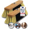 2 x brooms with fixed screw thread made of metal,
