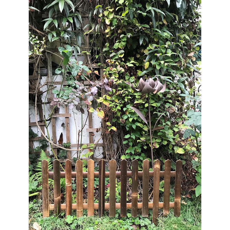 Black Bamboo Picket Garden Fence