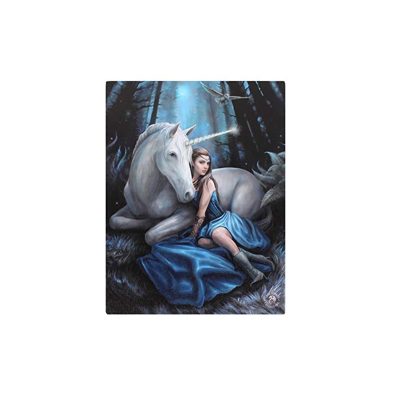 Canvas Plaque By Ann Stokes | Blue Moon | 19X25cm
