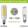 HAOGUAIS 2-Pack LED E11 Bulbs, E11 Mini Candelabra Base, Warm