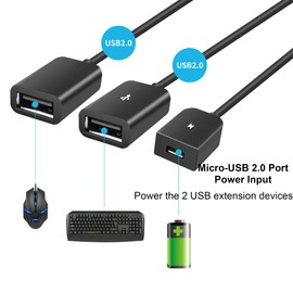 YACSEJAO USB C to Dual USB OTG Adapter, 4 Port Type-C Male to 2 USB & Micro Female OTG Hub Splitter for Android Tablet Pc and Smart Phone and More