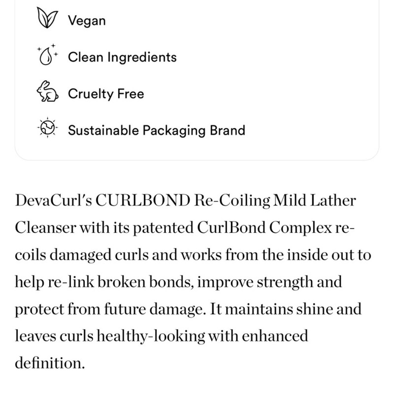 DevaCurl Curlbond Re-Coiling Treatment Mask NEW Deep Hydration
