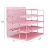 LUCYCAZ Desk Organizer - Stackable Paper Tray, 4 Tier Pink