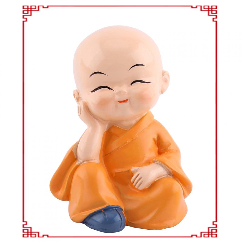 Tiiyee 4 Monks Figurine Statue, Little Monks Hear No Evil