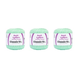 Aunt Lydia Classic Mint Green Crochet - 3 Pack of 350y/320m - Cotton - Gauge 10 - Crochet