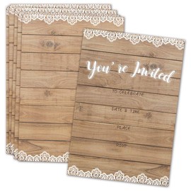 Wedding Invitations with Envelopes – Farmhouse Rustic Invitation for Wedding Couple,Bridal Shower, Engagement – 30 Cards With Envelopes