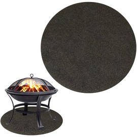 Bekasa Fire Pit Mats, 27 Inch Fireproof Mat for Under Fire Pit, Round Fire Pit Protective Mat for Patio Wood Grass Deck Concrete Protection