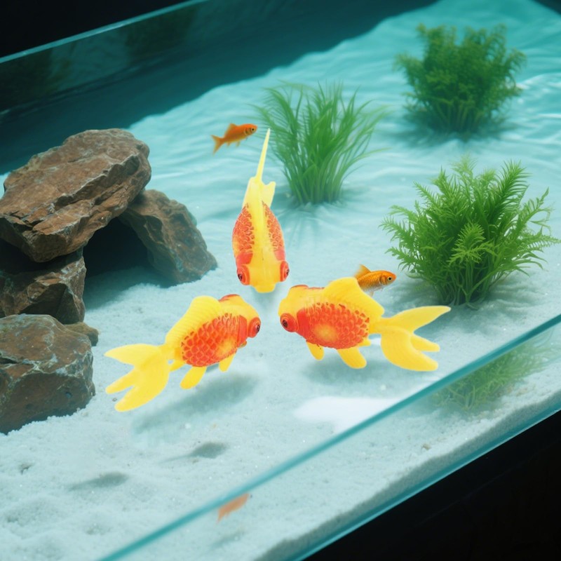 UEKPDM 3 Pcs Artificial Goldfish Moving Aquarium Ornaments - Goldfish