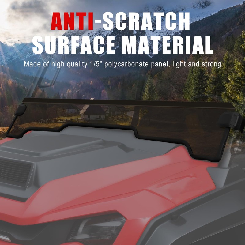 XATVXUTV Front Half Windshield for Pioneer 1000 16-25, Dark Tinted