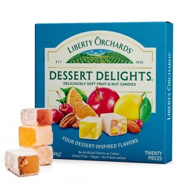 Liberty Orchards, Dessert Delights - Fruit and Nut Candies - Turkish Delights Lokum Candy - Natural, Vegan, Gluten-Free - 10 Oz.