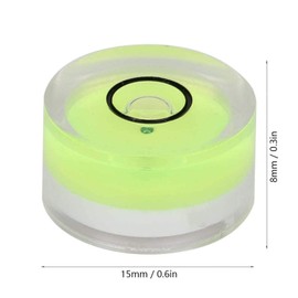 Pack of 5 15 mm Mini Spirit Level, Round Spirit Level with Acrylic, Spirit Level for Scales and Diameter Measuring Tool