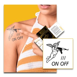 Ubica Temporary Tattoos Adult Fake Tattoos Realistic And Long-Lasting Non-Reflective Waterproof For 1-2 Weeks Black Guardians Of Battle 3inx3in