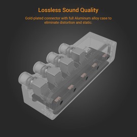 Cubilux 4-Channel Audio Mixer 3.5mm, Volume Adiustment Mini Audio Mixer for Sub-Mixing,4 In 1 Out Audio Switcher DC 5V, Suitable for Smartphone Audio System, Guitars, Bass, Keyboards