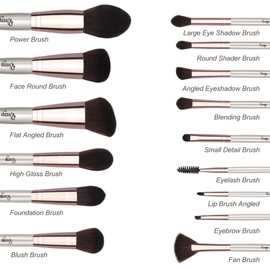 Qivange Makeup Brush Set,15 Pcs Professional Premium Synthetic Sliver With Champagne Gold Champagne Gold Makeup Brushes Foundation Blending Blush Concealer Eye Face Lip Brush Tool Brushes Kit