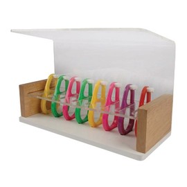 Constructive Playthings 13 1/2" L. x 5 1/4" W. x 7 3/4" H. Toddler Wooden Toothbrush Holder with Acrylic Protective Shield (Shown with Toothbrushes- Not Included)