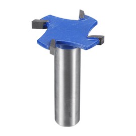 HARFINGTON T Slot Cutter Rabbet Router Bit 1/2" Shank 1-3/8" (35mm) x 5/32" (4mm) 4 Wing Carbide Slotting Cutter Rabbeting Slab Flattening Router Bits for Wood