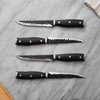 Orgreenic Hammered High Carbon Steel Steak Knives set- Non-Stick Tsuchimi