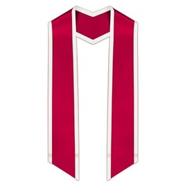 Unisex Graduation Honor Stole With Trim, Angled End Sash 72" Long