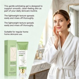 Triple Enzyme Green Tea Peeling Gel, Facial Body Exfoliator 100g (2pcs)