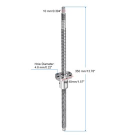sourcing map BallScrew SFU1204 (Dia 12mm, Lead 4mm, Length 350mm) with Ball Screw Nut Anti Backlash Ball Screw Kit Standard End Machining for BK/BF12 CNC Machine Parts