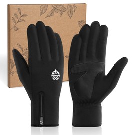RIGWARL Winter Thermal Gloves Men and Women, Waterproof Gloves with Touchscreen Fingers, Gloves for Cold Weather with Adjustable Zippered Wrist for Walking The Dog Running Hiking Camping Cycling Work