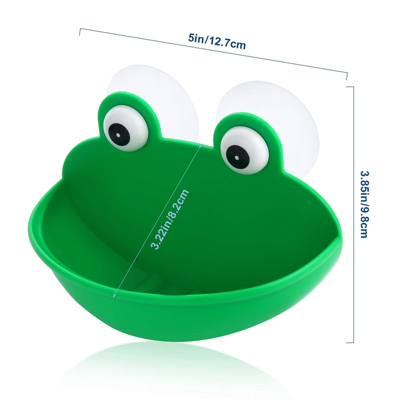 Pensino Frog Habitat Frog Dish Holder with Suction Cups, Cute